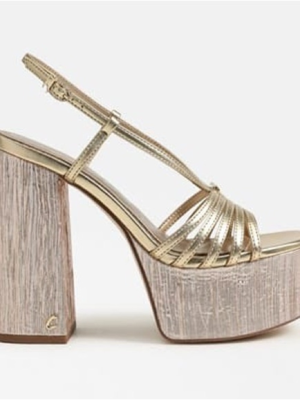 Circus by Sam Edelman Siena Platform Sandal Metallic Gold Strappy Block Heel